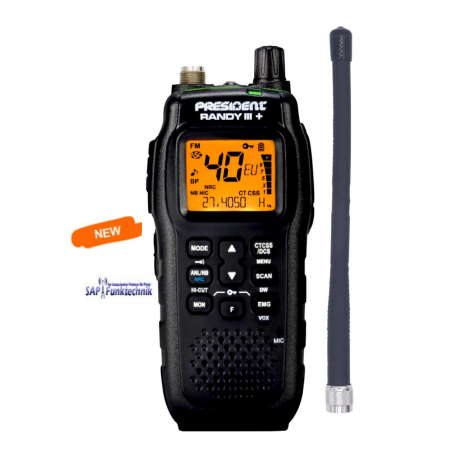 President Randy III Plus,ASC,NRC,PC,AM/FM CB-Handfunkgerät NEUE Version